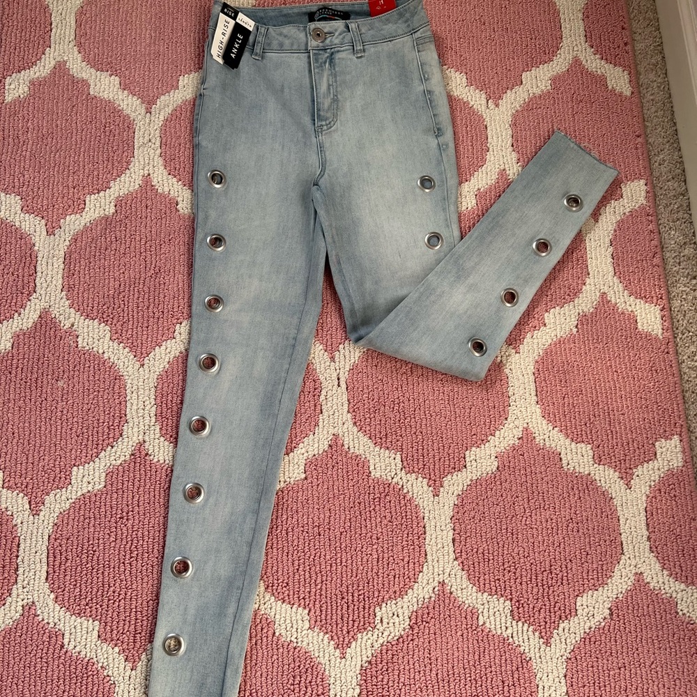 NWT  ACID WASH DENIM PANTS